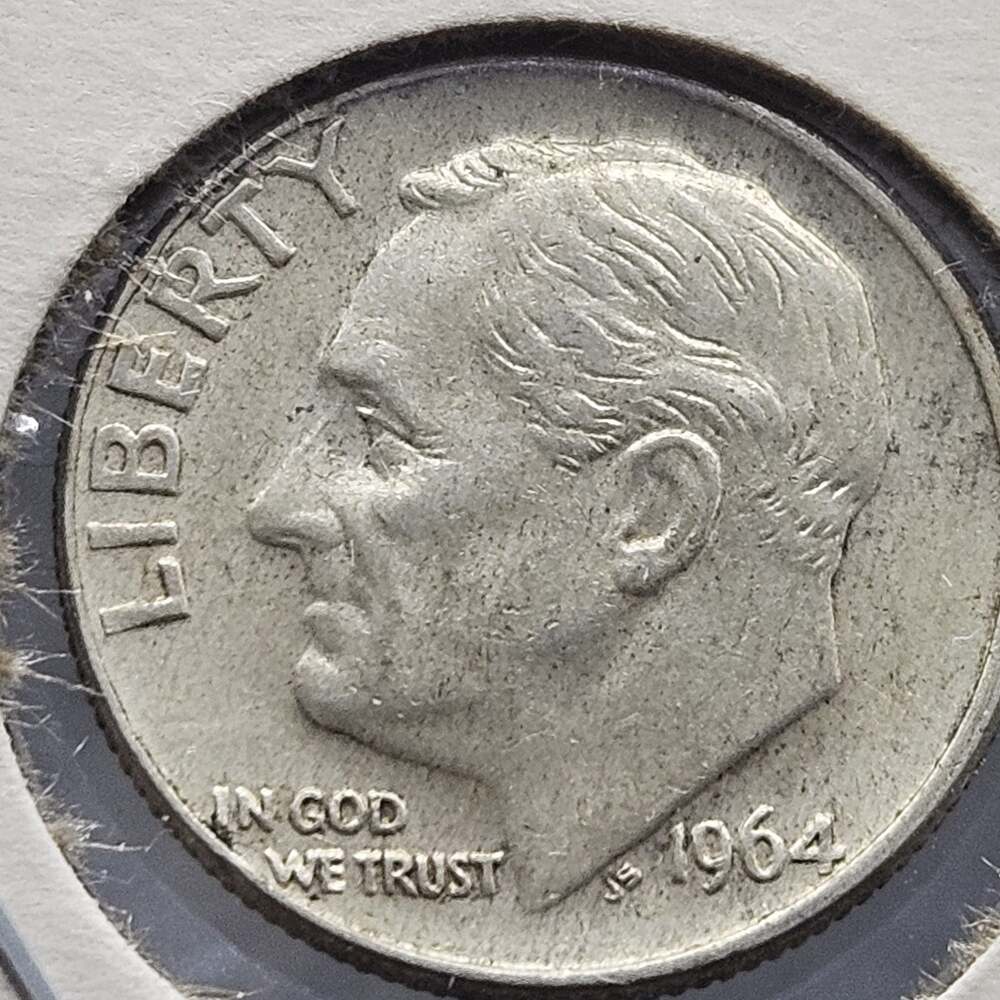 1964-D Roosevelt Dime – 90% Silver – Pointed Tail 9 / Possible RPM #1